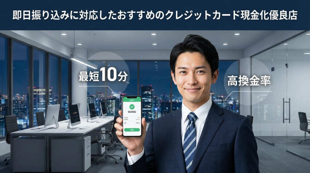 即日振り込みに対応したおすすめのクレジットカード現金化優良店